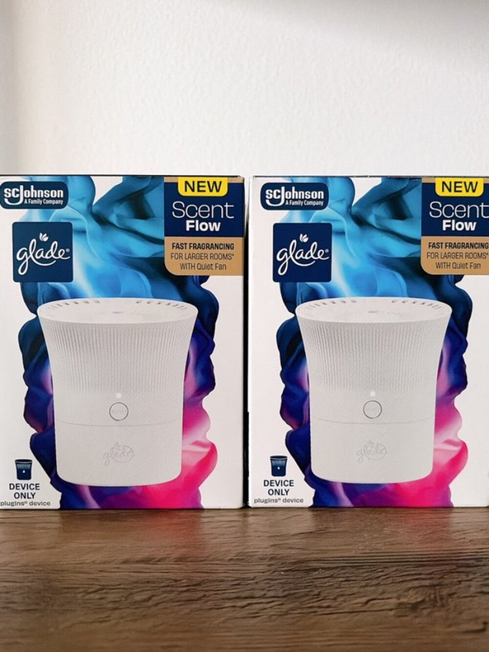 2x Glade Scent Flow PlugIns Air Freshener Device Starter Kit - USB Powered NEW